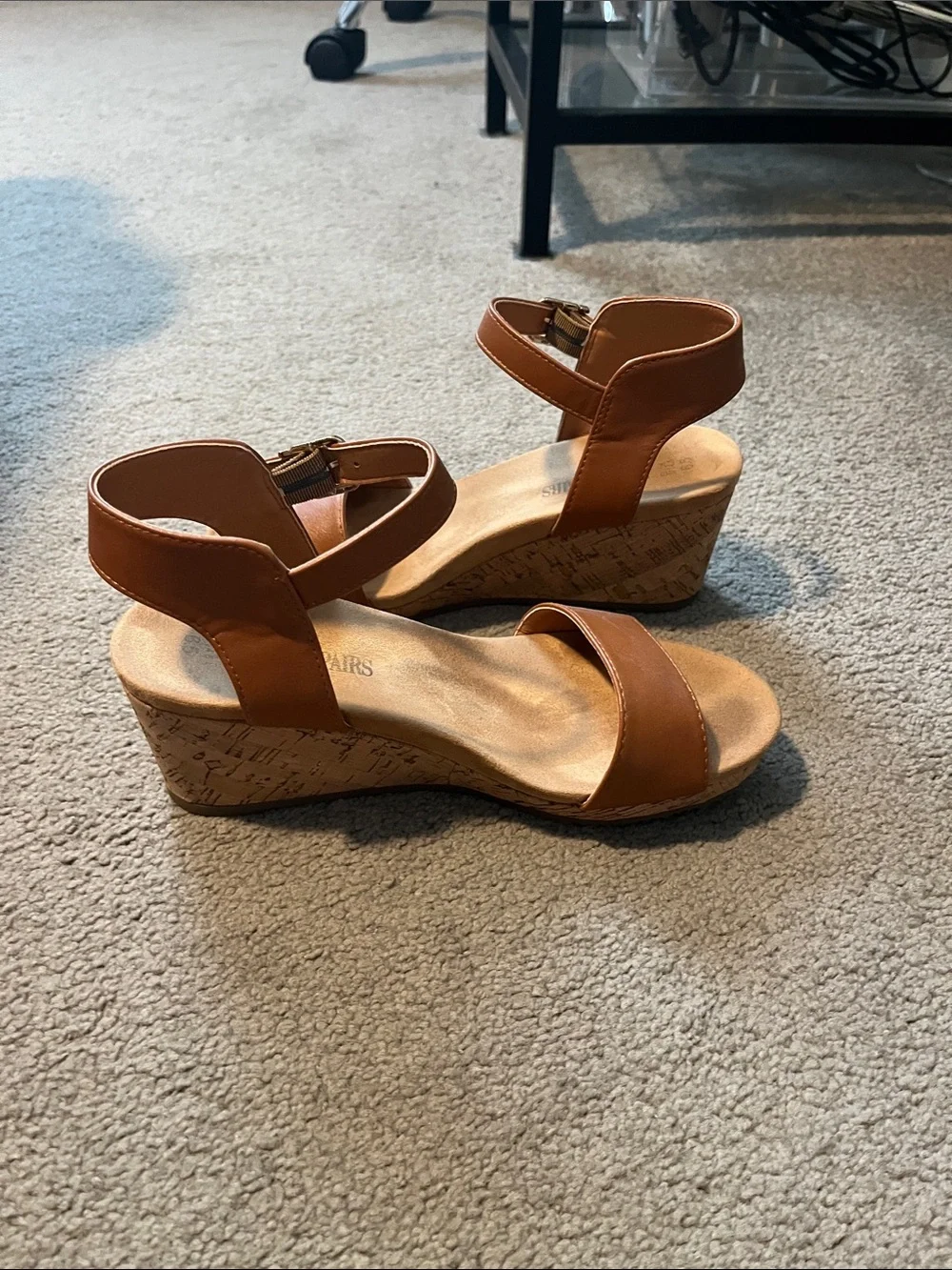 Women's Tan Ankle-Strap Sandals Size 6.5